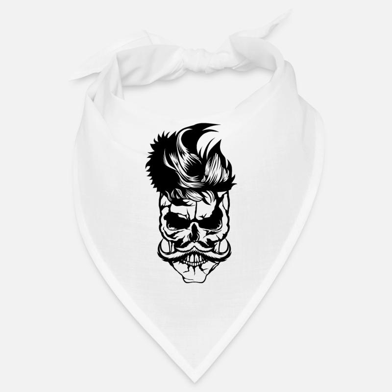Kopf des Todes Hipster Schädel Kran Schnurrbart Schnurrbart Bandana