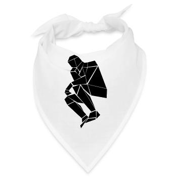 Der Denker aus Dreiecken und Vierecken - Bandana - Weiß - Vorne