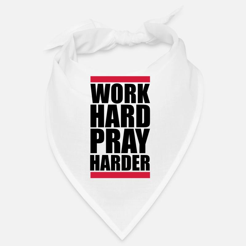 work hard pray harder hart arbeiten jesus kreuz ch Bandana