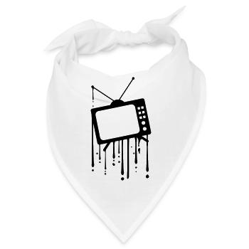 tropfen graffiti tv fernseher bildschirm sehen - Bandana - Weiß - Vorne