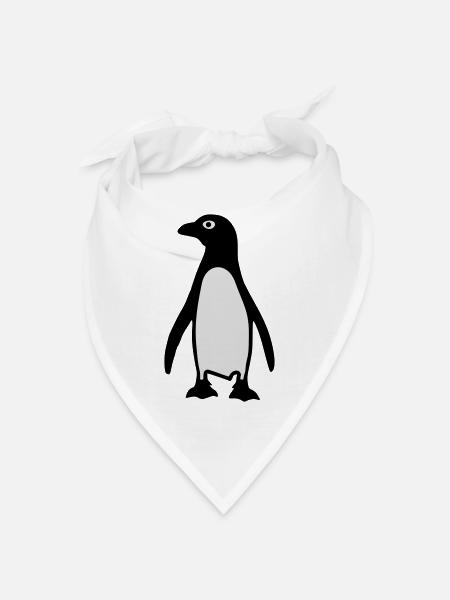 Pinguin - Bandana Dreieckstuch - Weiß