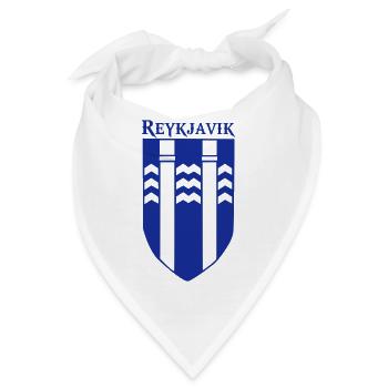 Wappen der isländischen Hauptstadt Reykjavik - Bandana - Weiß - Vorne