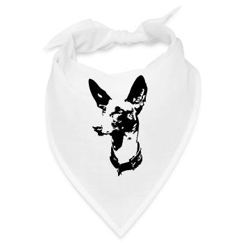 Podenco Kopf - Bandana - Weiß - Vorne