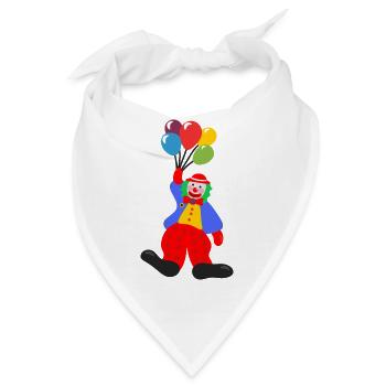 Clown mit Luftballons - Bandana - Weiß - Vorne