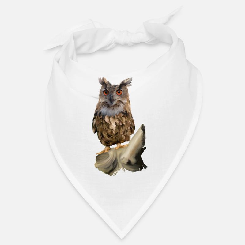Eule - Bandana - Weiß