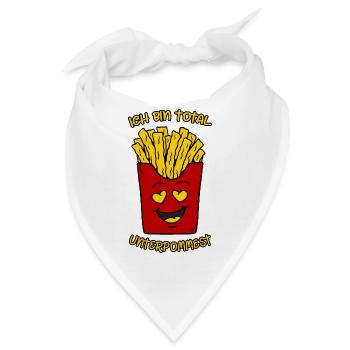 Ich bin total unterpommest Lustige Pommes Frites - Bandana - Weiß - Vorne