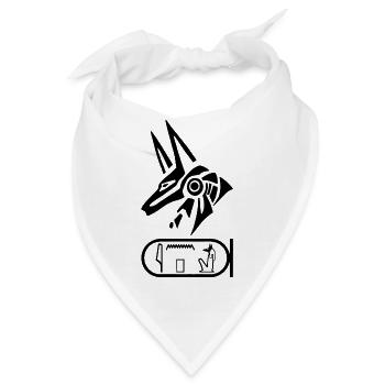 Gott Anubis (schwarz) - Bandana - Weiß - Vorne