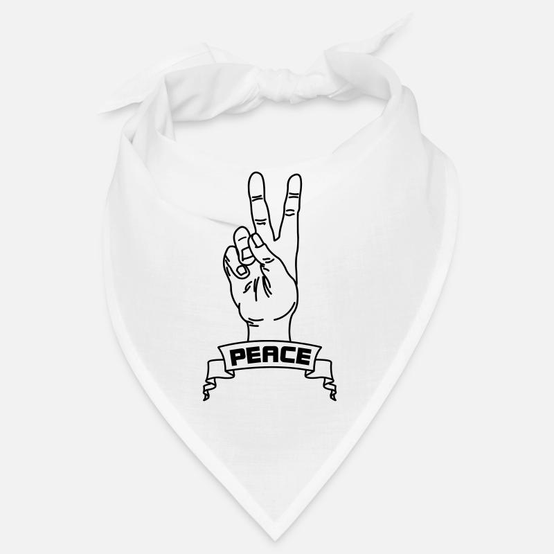 Handgesten Frieden mit Friedenstext Bandana