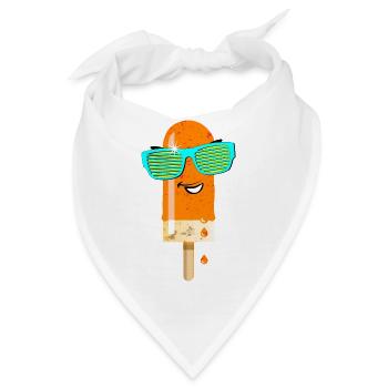 Eis am Stiel Sommerhitze coole Sonnenbrille lecker - Bandana - Weiß - Vorne