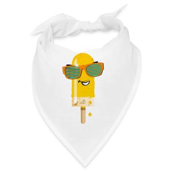 Eis am Stiel Sommerhitze coole Sonnenbrille lecker - Bandana - Weiß - Vorne