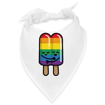 Eis Schwules Paar Regenbogen flagge LGBT Gay Pride - Bandana - Weiß - Vorne
