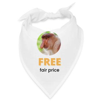 Kostenloser fairer Preis | Schwarzer Text - Bandana - Weiß - Vorne