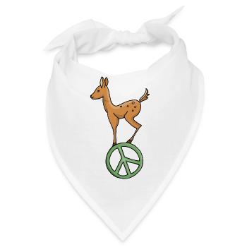 Peace Symbol Rehkitz - Bandana - Weiß - Vorne