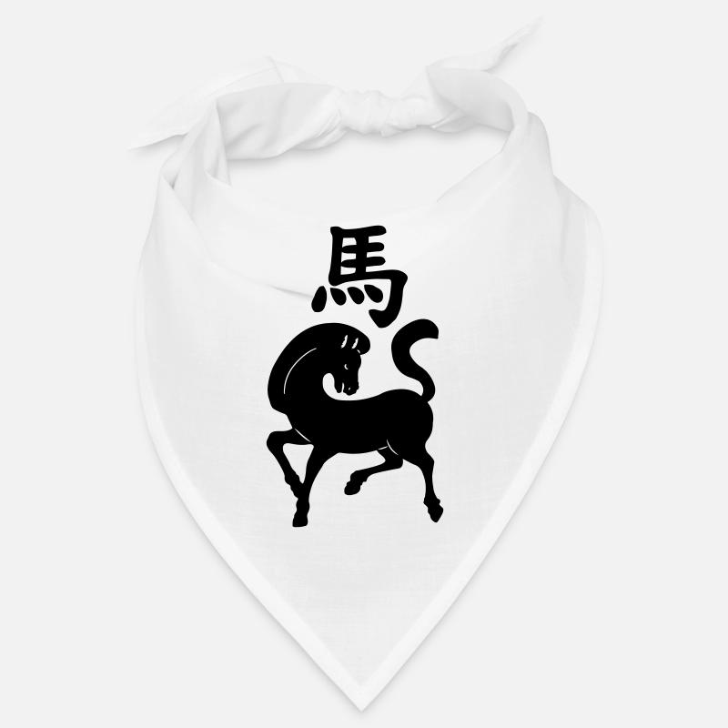 Cheval de caractère chinois avec image de cheval Bandana