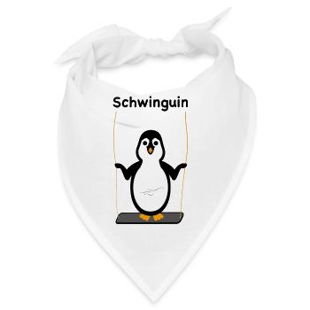 Schwinguin - Pinguin auf Schaukel - Bandana - Weiß - Vorne