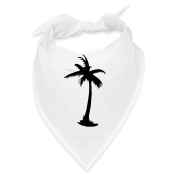 Tropisches Strand Paradies Palmen Sonne Vektor 8 - Bandana - Weiß - Vorne