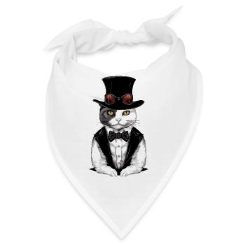 Hecty, die schicke Katze - Bandana - Weiß - Vorne