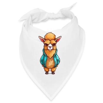 Mürrisches Lama - Bandana - Weiß - Vorne