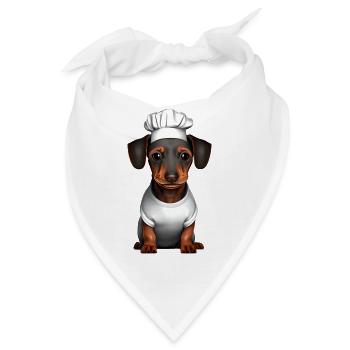 Dachshund Gastronom Hund Dackelwelpe Kochen Hunde - Bandana - Weiß - Vorne