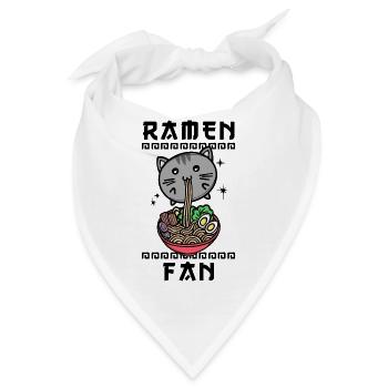 Ramen Japan Japanisch Manga Anime Statement Katze - Bandana - Weiß - Vorne