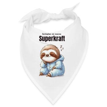 Schlafen ist meine Superkraft Faultier Schlafanzug - Bandana - Weiß - Vorne
