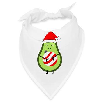 Liebevolle Avocado mit Weihnachtskugel - Bandana - Weiß - Vorne
