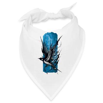Graceful Soar: Elegante fliegende Schwalbe - Bandana - Weiß - Vorne
