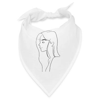 Frau im Profil - Bandana - Weiß - Vorne
