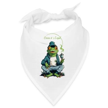 Frosch mit Pfeife - Bandana - Weiß - Vorne