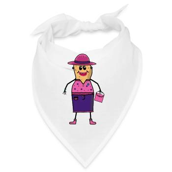 Erdnuss Frau Fräullein weiblich Traumfrau Nuss - Bandana - Weiß - Vorne