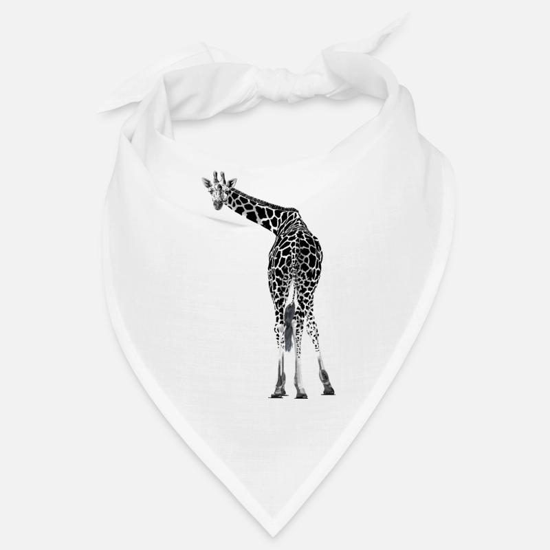 Giraffe greets friendly Bandana