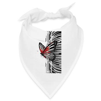 Prächtiger Schmetterling mit verzierten Flügeln - Bandana - Weiß - Vorne