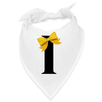 Buchstabe i gelber Knoten - Bandana - Weiß - Vorne
