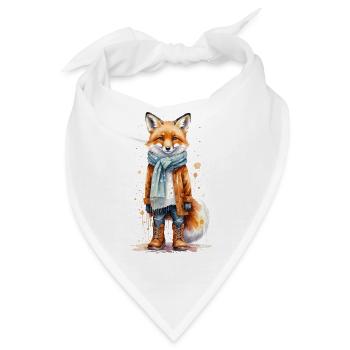 Foxy Fashionista - Aquarell - Bandana - Weiß - Vorne