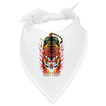 Flammenplatsch der Flammenflamme des lodernden Tigers - Bandana - Weiß - Vorne