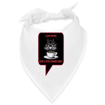 Dämonischer Twist im Kaffee - Bandana - Weiß - Vorne
