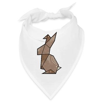 Origami Hase schlicht - Bandana - Weiß - Vorne