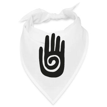 Schamane - Heilende Hand & Schutzsymbol - Schwarz - Bandana - Weiß - Vorne