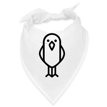 Papagei - Bandana - Weiß - Vorne