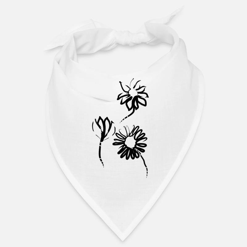 Fleurs dessinées à la main Bandana