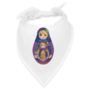 Traditionelle Matroschka  - Bandana - Weiß - Vorne