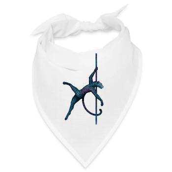 Pole Dance Leopardin Poledancerin Stange Geschenk - Bandana - Weiß - Vorne