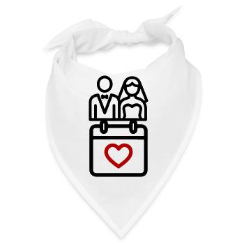 Brautpaar Ehepaar Hochzeit - Bandana - Weiß - Vorne