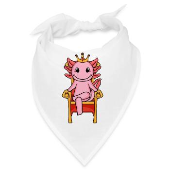 Axolotl König auf Thron - Bandana - Weiß - Vorne