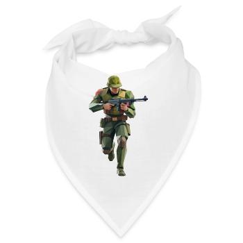 Army Soldier - Cooles Low-Poly-Logo - Bandana - Weiß - Vorne