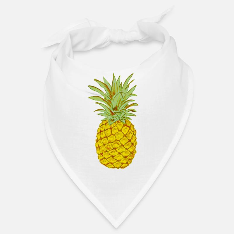 Ripe Pineapple Yellow Stylized Drawing Bandana