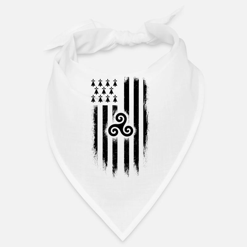 Bretagne Drapeau Breton Gwenn ha Du Grunge Bandana