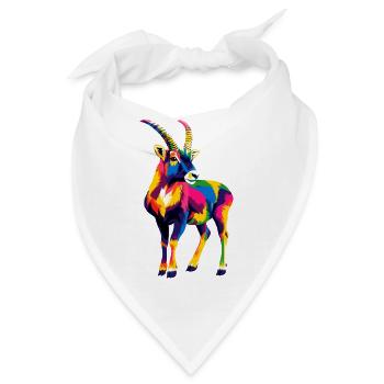 Steinbock Ziege Alpensteinbock Capricorn Ziegen - Bandana - Weiß - Vorne