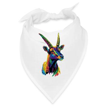 Steinbock Ziege Alpensteinbock Capricorn Ziegen - Bandana - Weiß - Vorne