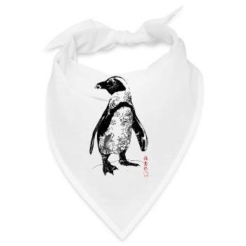 Tattoo Kunst Pinguin - Bandana - Weiß - Vorne